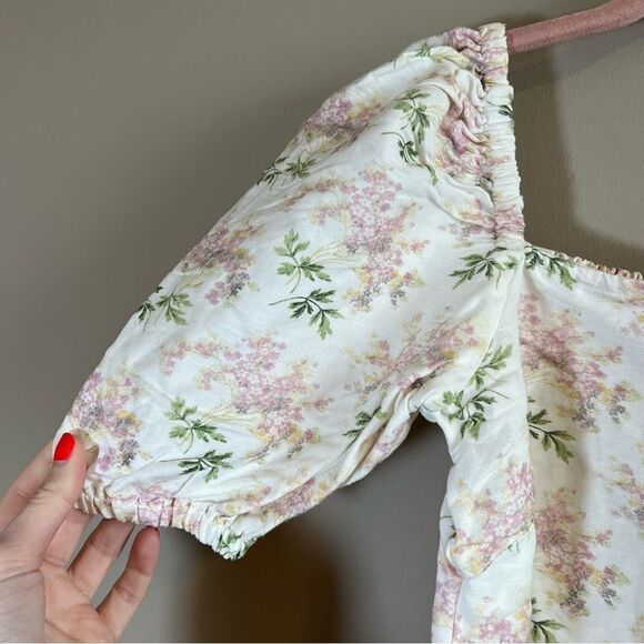 ✨ & Other Stories Women’s White Linen Blend Floral 0 - Picture 6 of 10